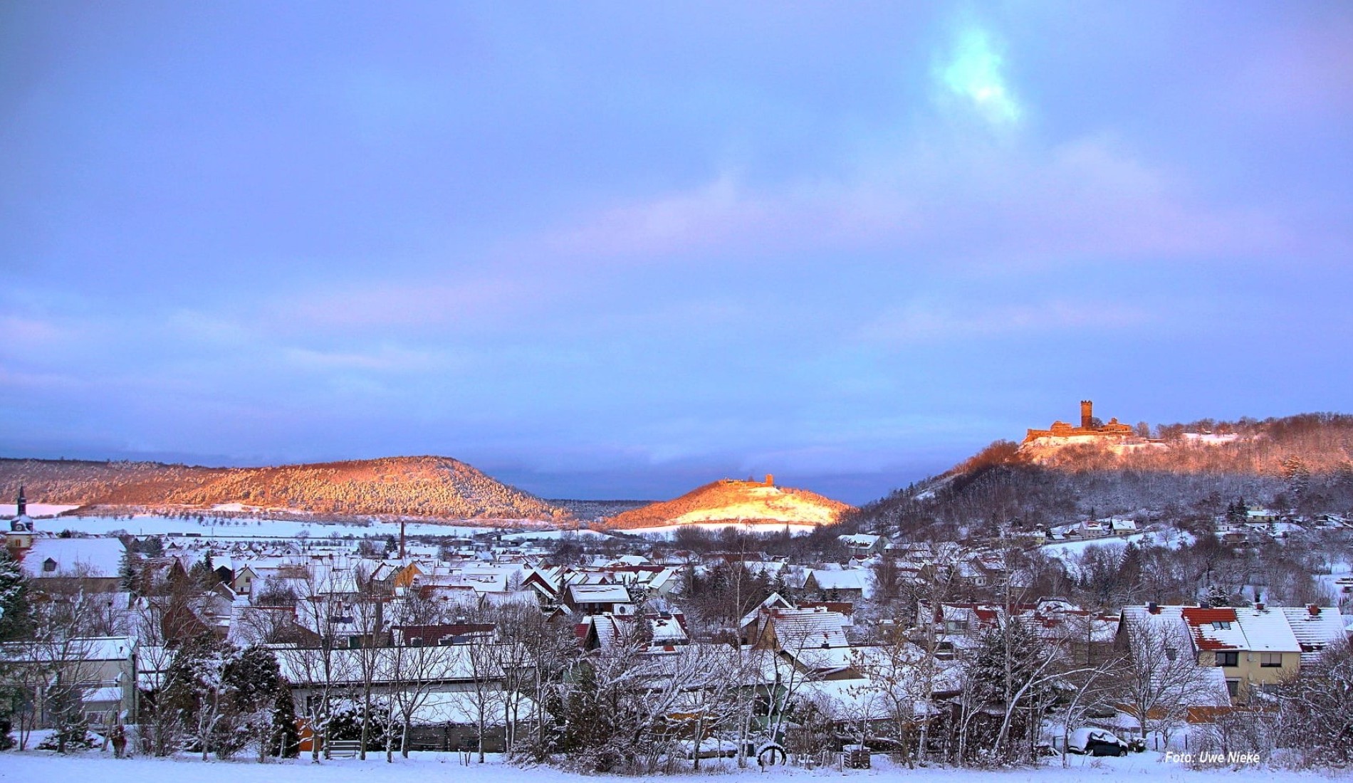 Burg Gleichen und Mühlburg im Winterkleid